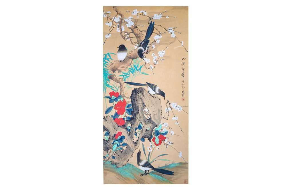 Lot 38 - YU FEIAN (1888 – 1959). Magpies. ink and...