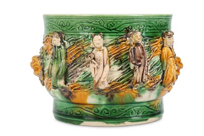 Lot 251 - A CHINESE FAMILLE VERTE BISCUIT 'EIGHT...