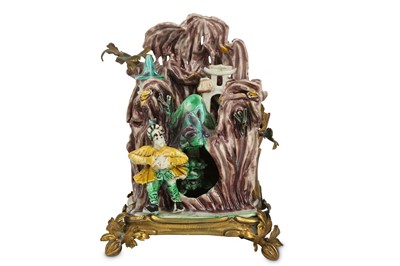Lot 351 - A CHINESE FAMILLE VERTE BISCUIT MOUNTAIN...