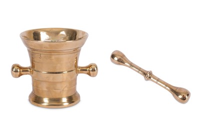 Lot 257 - A 17th Century bronze mortar of ribbed form...