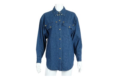 Lot 320 - Gianni Versace Denim Jacket, 1990s, blue denim...