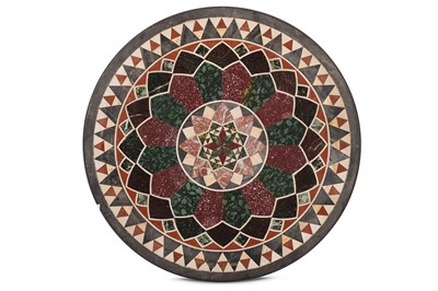 Lot 259 - A 20th Century circular pietra dura table top,...