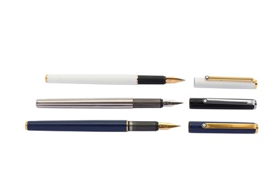 Lot 281 - Three German Montblanc slimline fountain pens,...