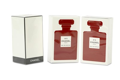 Lot 382 - Two Chanel No 5 Red Bottle Perfumes, 100ml,...