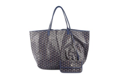 Lot 328 - Goyard Blue Saint Louis GM Tote, blue painted...