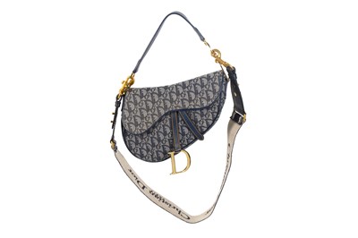 Lot 322 - Christian Dior Blue Monogram Saddle Bag, c....