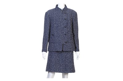 Lot 301 - Chanel Blue and White Tweed Skirt Suit, 2010s,...