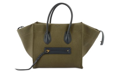 Lot 503 - Celine Khaki Canvas Medium Phantom Tote, khaki...