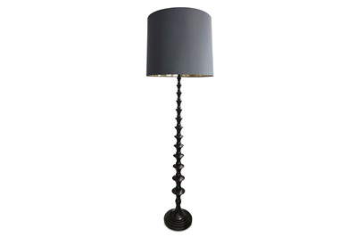 Lot 383a - A pair of contemporary turned floor lamps, one...