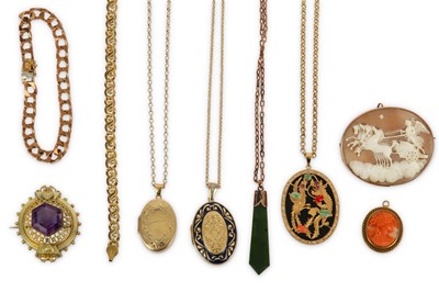 Lot 390 - A group lot of jewellery, comprising a late...