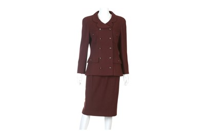 Lot 333 - Chanel Boutique Bordeaux Boucle Skirt Suit, c....