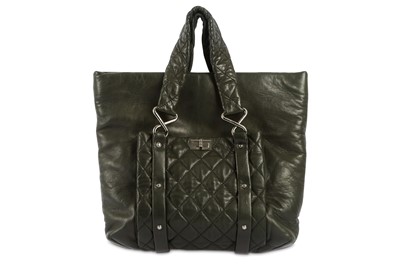 Lot 636 - Chanel Dark Grey Shopper, c. 2006-08, smooth...