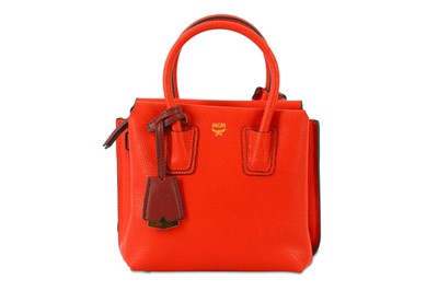 Lot 378 - MCM Red Leather Mini Neo Milla Tote, grained...