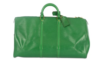 Lot 516 - Louis Vuitton Green Epi Keepall 55, c. 1993,...