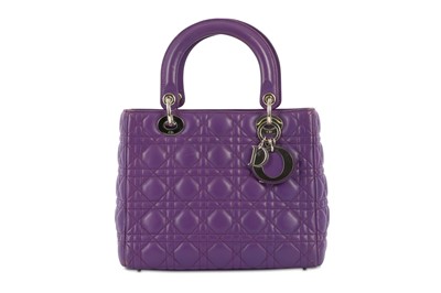 Lot 335 - Christian Dior Medium Purple Lady Dior,...