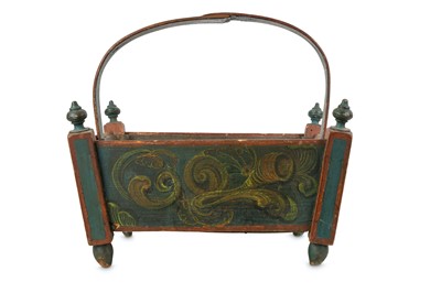 Lot 309 - A 19TH CENTURY SCANDINAVIAN PAINTED BASKET of...