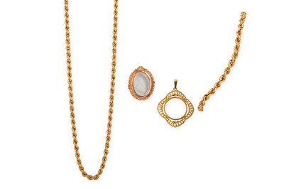 Lot 301 - A group of jewellery, Including a rope-twist...