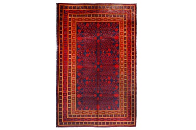 Lot 22 - AN ANTIQUE KHOTAN LARGE RUG, EAST TURKESTAN...