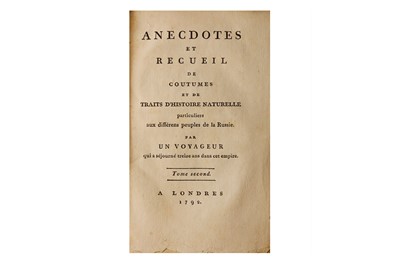 Lot 135 - [Scherer (Jean Benoit)] Anecdotes et recueil...