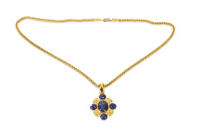 Lot 312 - Chanel Gilt Cross Pendant Necklace, c. 1995,...