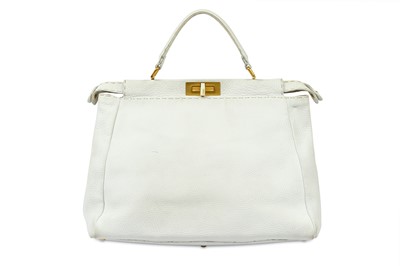 Lot 353 - Fendi White Leather Large Peekaboo