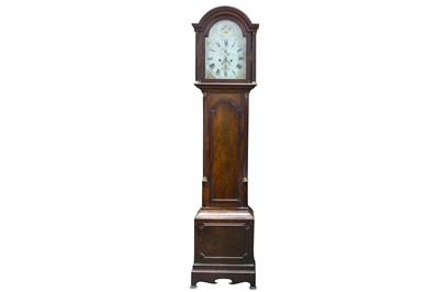 Lot 338 - AN EARLY 19TH CENTURY MAHOGANY LONGCASE CLOCK...