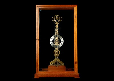 Lot 221 - A NOVELTY BRASS 'SCISSORS' FUSEE SKELETON...