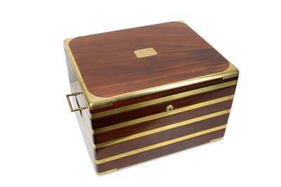 Lot 181 - A MID 19TH CENTURY ENGLISH BRASS BOUND...