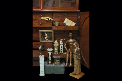 Lot 21 - A GEORGE III MAHOGANY COLLECTOR'S CABINET,...