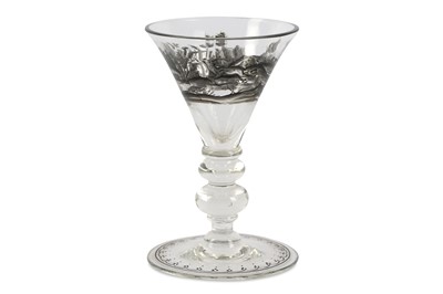 Lot 254 - A late 19th Century Bohemian Schwarzlot wine glass