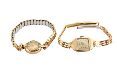 Lot 189 - 2 LADIES GOLD WATCHES. TUDOR-Signed, cream...
