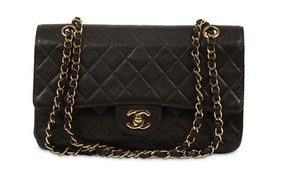 Lot 257 - Chanel Brown Caviar Classic Flap Bag