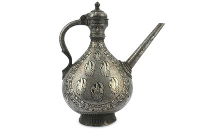 Lot 235 - A BIDRI SILVER-INLAID EWER