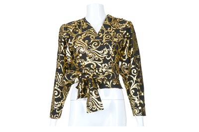 Lot 123 - Yves Saint Laurent Variation Cropped Wrap Top - size 38