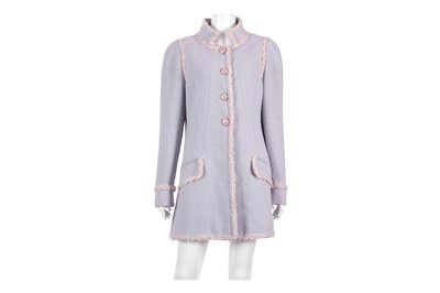 Lot 60 - Chanel Lilac Boucle Long Jacket - size 46