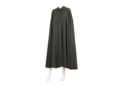 Lot 66 - Valentino Moss Green and Red Wool Cape - size 10