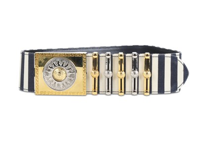 Lot 81 - Gianni Versace Striped Belt - size 70/28