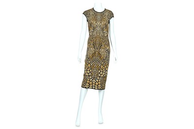 Lot 13 - Alexander McQueen Stretch Knit Black and Gold Dress