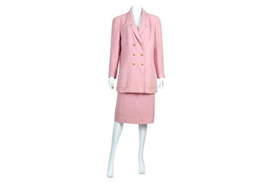 Lot 53 - Chanel Baby Pink Wool Skirt Suit - size 46