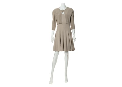 Lot 8 - Alaia Taupe Stretch Dress and Jacket - sizes 42 and 44