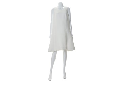 Lot 118 - Chanel White Waffle Cotton Dress - size 44