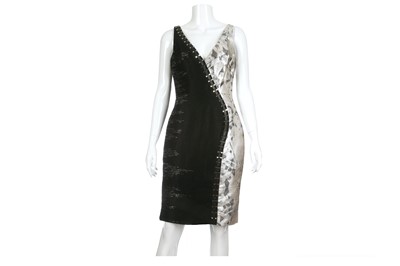 Lot 139 - Versace Black and Silver Cocktail Dress - size 42