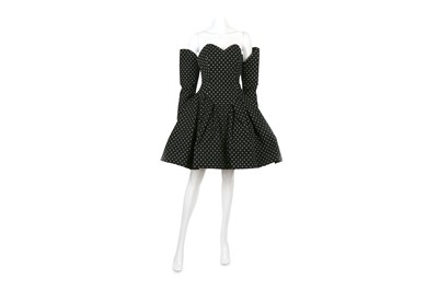 Lot 135 - Christian Lacroix Couture Monochrome Polka Dot Puffball Dress - size 42