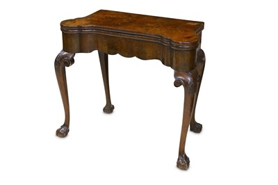 Lot 344 - A George II style burr walnut fold over card...