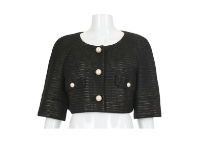 Lot 102 - Chanel Black Bolero Jacket - size 42