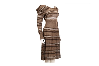 Lot 23 - Kenzo Metallic Brown Knitted Dress - size M