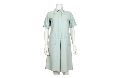 Lot 73 - Yves Saint Laurent Ice Blue Shirt Dress - size 38