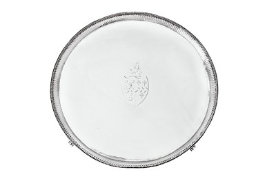 Lot 568 - A George III sterling silver salver, London 1783 by John Hutson (reg. 2nd Jan 1784)