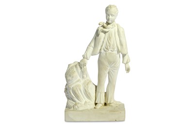 Lot 71 - A ROCKINGHAM BISQUE PORCELAIN FIGURE OF LORD...