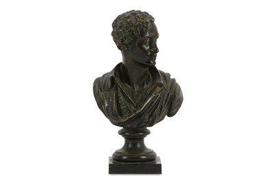 Lot 22 - A VICTORIAN PATINATED SPELTER BUST OF LORD...